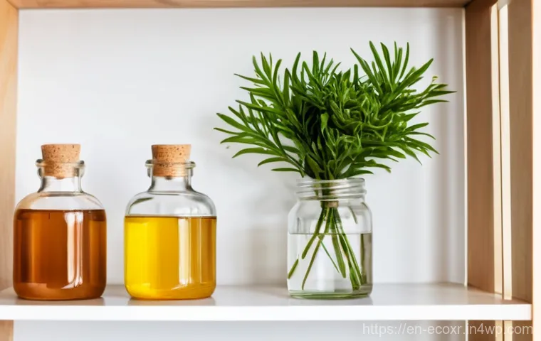 재활용 가능 포장재를 이용한 세제 만들기 - A young mother, dressed in comfortable everyday attire, is gently wiping down a gleaming kitchen cou...