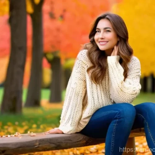 DIY 세제  독성 성분 피하는 방법 - **Prompt 1: Serene Autumn Park Scene**
    "A young woman, approximately 25 years old, with long, wa...