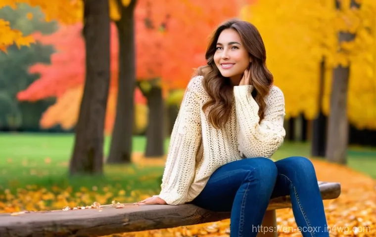 DIY 세제 독성 성분 피하는 방법 - **Prompt 1: Serene Autumn Park Scene**
"A young woman, approximately 25 years old, with long, wa...